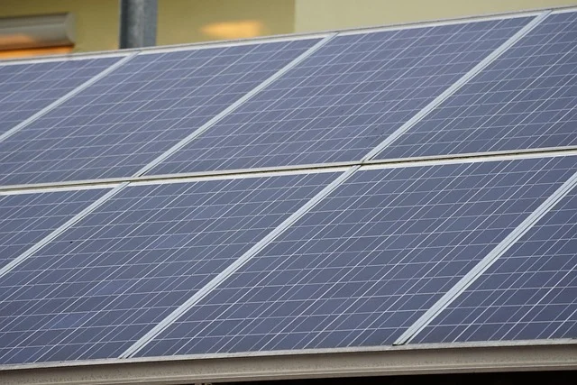 Close-up of solar panels installed on a roof