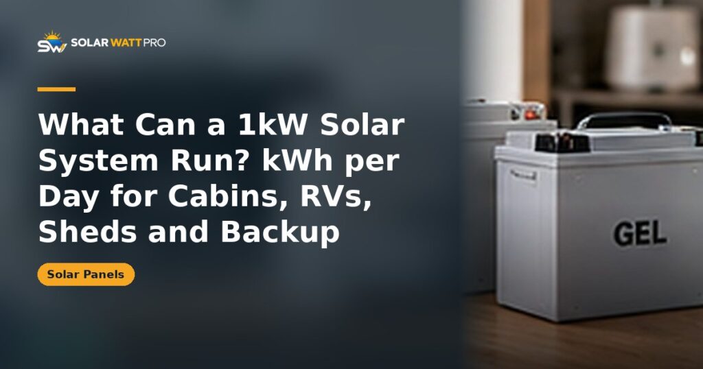 What Can a 1kW Solar System Run? kWh per Day for Cabins, RVs, Sheds and Backup