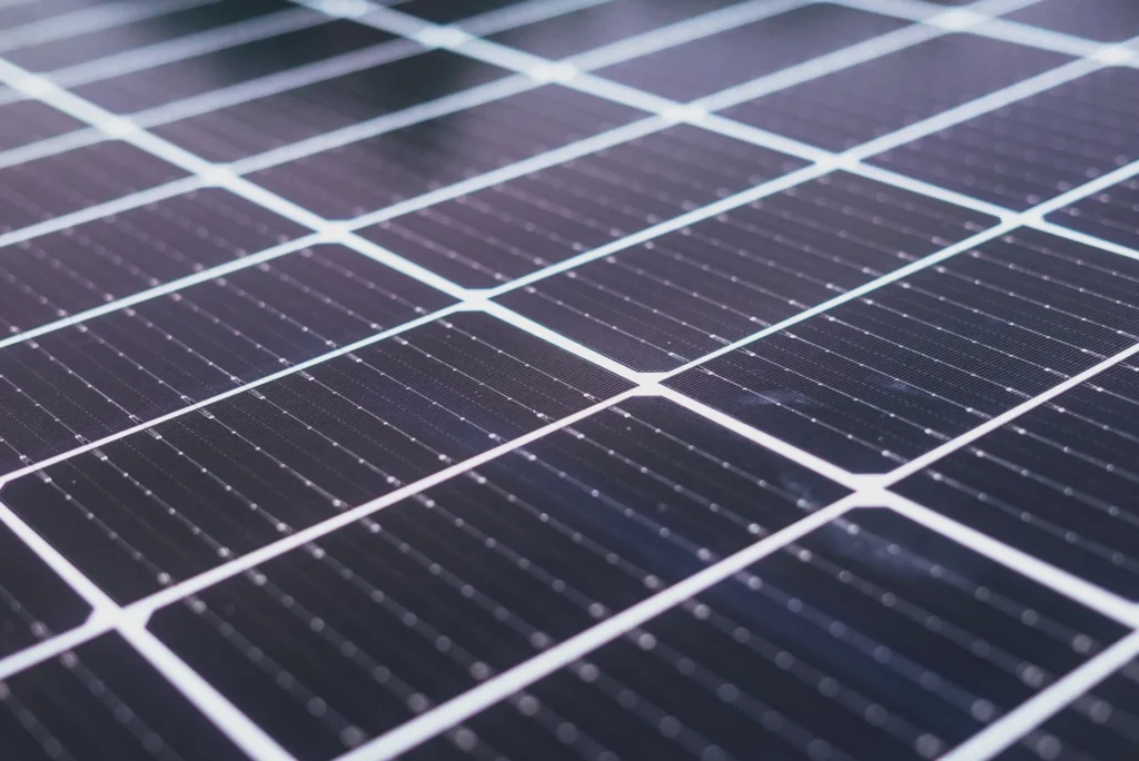 Close-up of solar panel cells